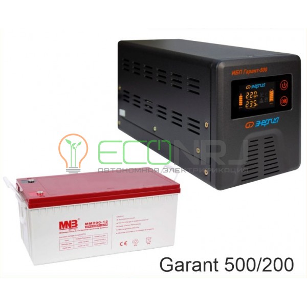 ИБП (инвертор) Энергия Гарант 500(пн-500) + Аккумуляторная батарея MNB MМ200-12