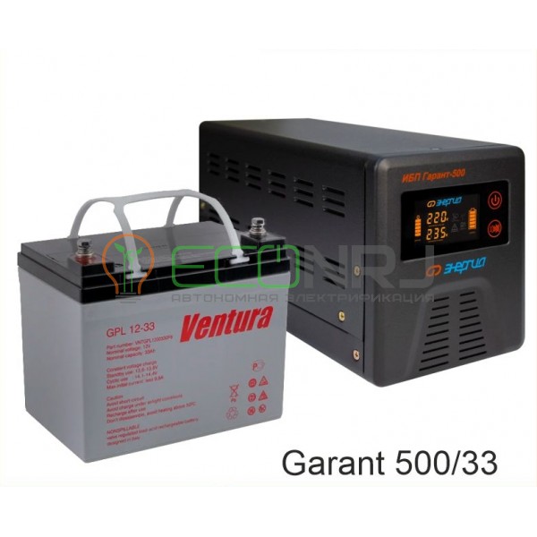 ИБП (инвертор) Энергия Гарант 500(пн-500) + Аккумуляторная батарея Ventura GPL 12-33