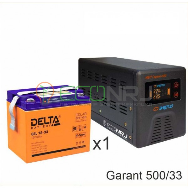 ИБП (инвертор) Энергия Гарант 500(пн-500) + Аккумуляторная батарея Delta GEL 12-33