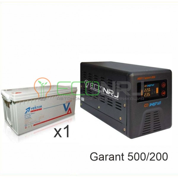 ИБП (инвертор) Энергия Гарант 500(пн-500) + Аккумуляторная батарея Vektor GL-12200