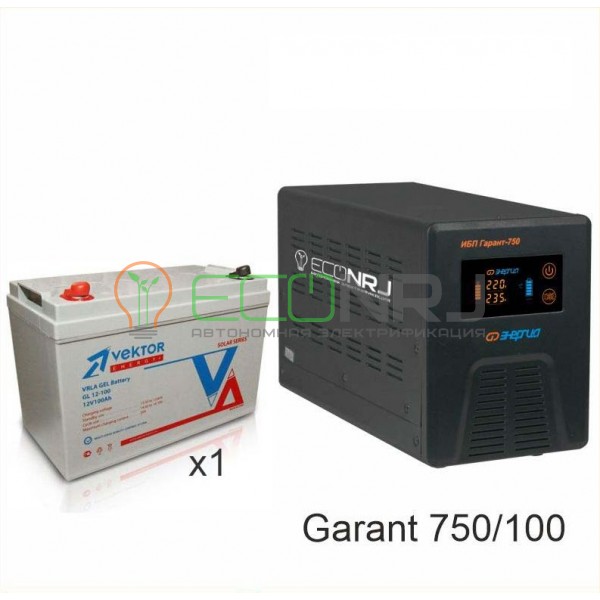 Инвертор (ИБП) Энергия ПН-750 + Аккумуляторная батарея Vektor GL 12-100