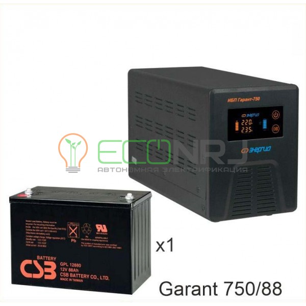 Инвертор (ИБП) Энергия ПН-750 + Аккумуляторная батарея CSB GPL12880