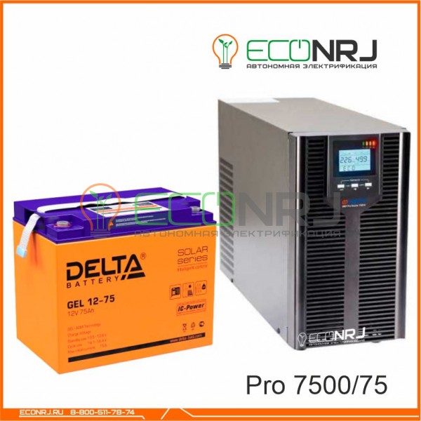 ИБП Энергия Pro OnLine 7500 + Аккумуляторная батарея Delta GEL 12-75