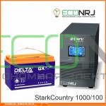 Инвертор (ИБП) Stark Country 1000 Online, 16А + АКБ Delta GX 12100