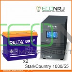 Инвертор (ИБП) Stark Country 1000 Online, 16А + АКБ Delta GX 1255