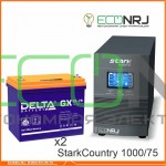 Инвертор (ИБП) Stark Country 1000 Online, 16А + АКБ Delta GX 1275