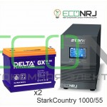 Инвертор (ИБП) Stark Country 1000 Online, 16А + АКБ Delta GX 1255