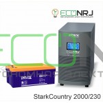 Инвертор (ИБП) Stark Country 2000 Online, 16А + АКБ Delta GX 12-230
