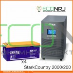 Инвертор (ИБП) Stark Country 2000 Online, 16А + АКБ Delta GX 12-200