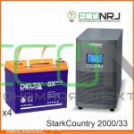 Инвертор (ИБП) Stark Country 2000 Online, 16А + АКБ Delta GX 12-33