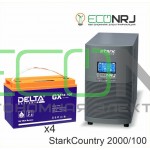 Инвертор (ИБП) Stark Country 2000 Online, 16А + АКБ Delta GX 12-100