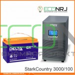 Инвертор (ИБП) Stark Country 3000 Online, 12А + АКБ Delta GX 12-100