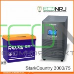 Инвертор (ИБП) Stark Country 3000 Online, 12А + АКБ Delta GX 12-75