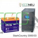 Инвертор (ИБП) Stark Country 3000 Online, 12А + АКБ Delta GX 12-33