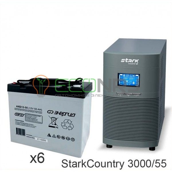 Stark Country 3000 Online, 12А + Энергия АКБ 12–55