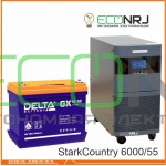Инвертор (ИБП) Stark Country 6000 Online, 12А + АКБ Delta GX 12-55
