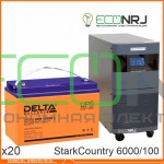 Инвертор (ИБП) Stark Country 6000 Online, 12А + АКБ Delta DTM 12100 L