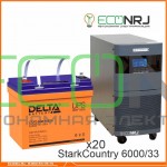 Инвертор (ИБП) Stark Country 6000 Online, 12А + АКБ Delta DTM 1233 L