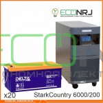 Инвертор (ИБП) Stark Country 6000 Online, 12А + АКБ Delta GX 12-200