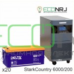 Инвертор (ИБП) Stark Country 6000 Online, 12А + АКБ Delta GX 12-200