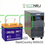 Инвертор (ИБП) Stark Country 6000 Online, 12А + АКБ Delta GX 12-33