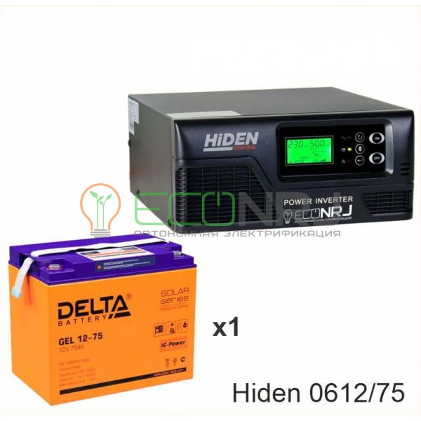ИБП Hiden Control HPS20-0612 + Аккумуляторная батарея Delta GEL 12-75
