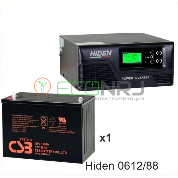 ИБП Hiden Control HPS20-0612 + Аккумуляторная батарея CSB GPL12880