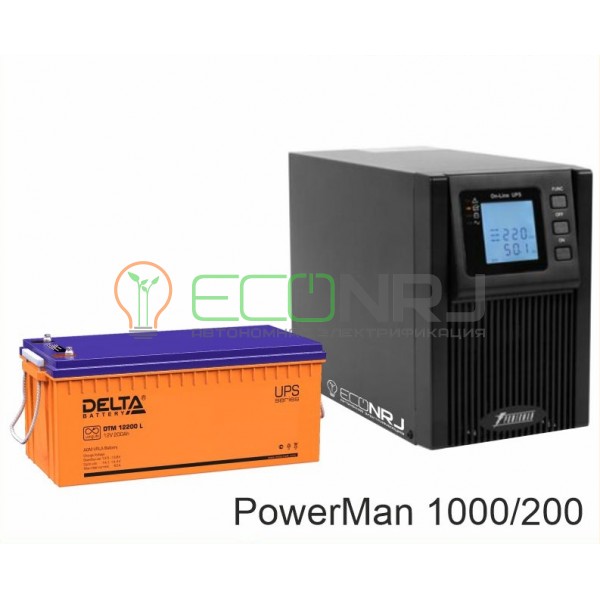 ИБП POWERMAN ONLINE 2000 Plus + Аккумуляторная батарея Delta DTM 12200 L