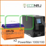 ИБП POWERMAN ONLINE 1000 Plus + Аккумуляторная батарея Delta DTM 12100 L