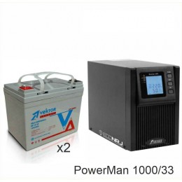 ИБП POWERMAN ONLINE 1000 Plus + Vektor GL 12-33