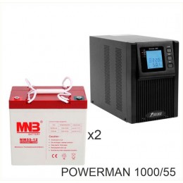 ИБП POWERMAN ONLINE 1000 Plus + MNB MМ55-12