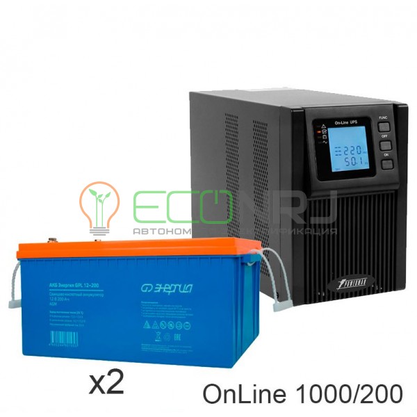 ИБП POWERMAN ONLINE 1000 Plus + Аккумуляторная батарея Энергия GPL 12–200