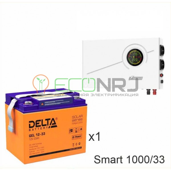 ИБП Powerman Smart 1000 INV + Аккумуляторная батарея Delta GEL 12-33