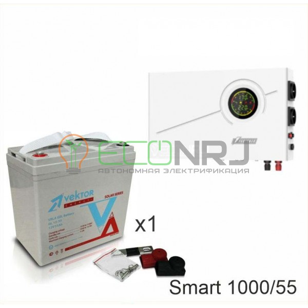 ИБП Powerman Smart 1000 INV + Аккумуляторная батарея Vektor GL 12-55