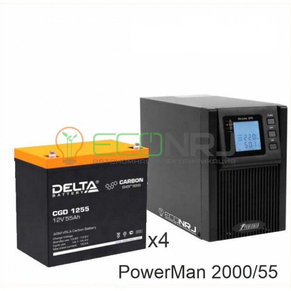 ИБП POWERMAN ONLINE 2000 Plus + Аккумуляторная батарея Delta CGD 1255