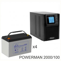 ИБП POWERMAN ONLINE 2000 Plus + LEOCH DJM12100