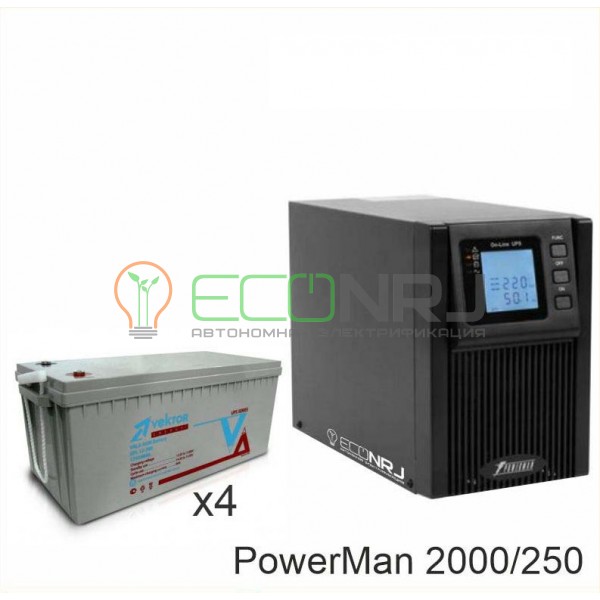 ИБП POWERMAN ONLINE 2000 Plus + Аккумуляторная батарея Vektor GL 12-250