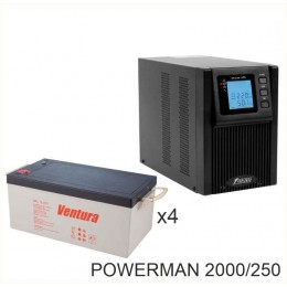 ИБП POWERMAN ONLINE 2000 Plus + Ventura GPL 12-250