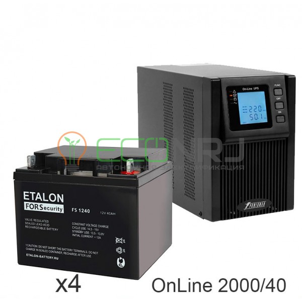 ИБП POWERMAN ONLINE 2000 Plus + Аккумуляторная батарея ETALON FS 1240