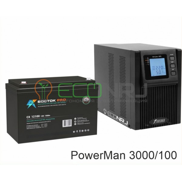 ИБП POWERMAN ONLINE 1000 Plus + Аккумуляторная батарея ВОСТОК PRO СХ-12100