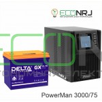 ИБП POWERMAN ONLINE 1000 Plus + Аккумуляторная батарея Delta GX 12-75