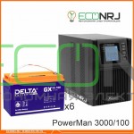 ИБП POWERMAN ONLINE 1000 Plus + Аккумуляторная батарея Delta GX 12-100