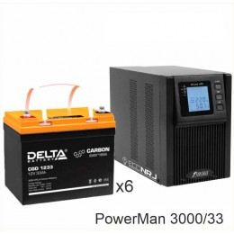ИБП POWERMAN ONLINE 3000 Plus + Delta CGD 1233