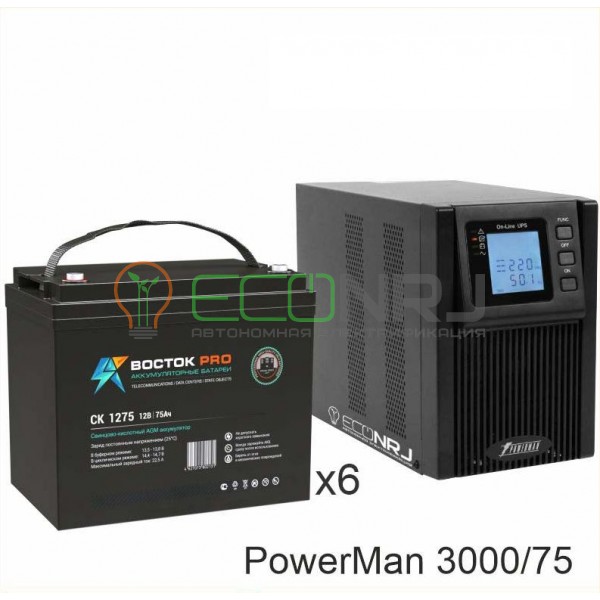 ИБП POWERMAN ONLINE 1000 Plus + Аккумуляторная батарея ВОСТОК PRO СК-1275