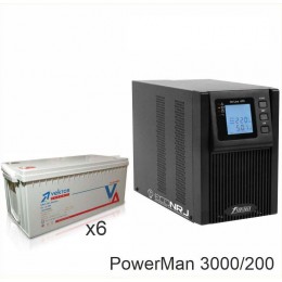 ИБП POWERMAN ONLINE 3000 Plus + Vektor GL 12-200