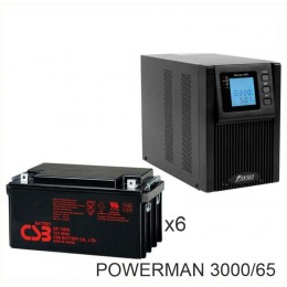 ИБП POWERMAN ONLINE 3000 Plus + CSB GP12650