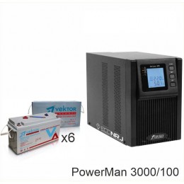 ИБП POWERMAN ONLINE 3000 Plus + Vektor VPbC 12-100