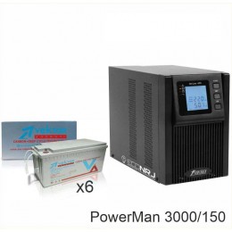 ИБП POWERMAN ONLINE 3000 Plus + Vektor VPbC 12-150