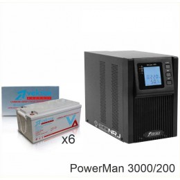 ИБП POWERMAN ONLINE 3000 Plus + Vektor VPbC 12-200