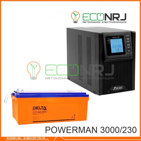 ИБП POWERMAN ONLINE 1000 Plus + Аккумуляторная батарея Delta DTM 12230 L